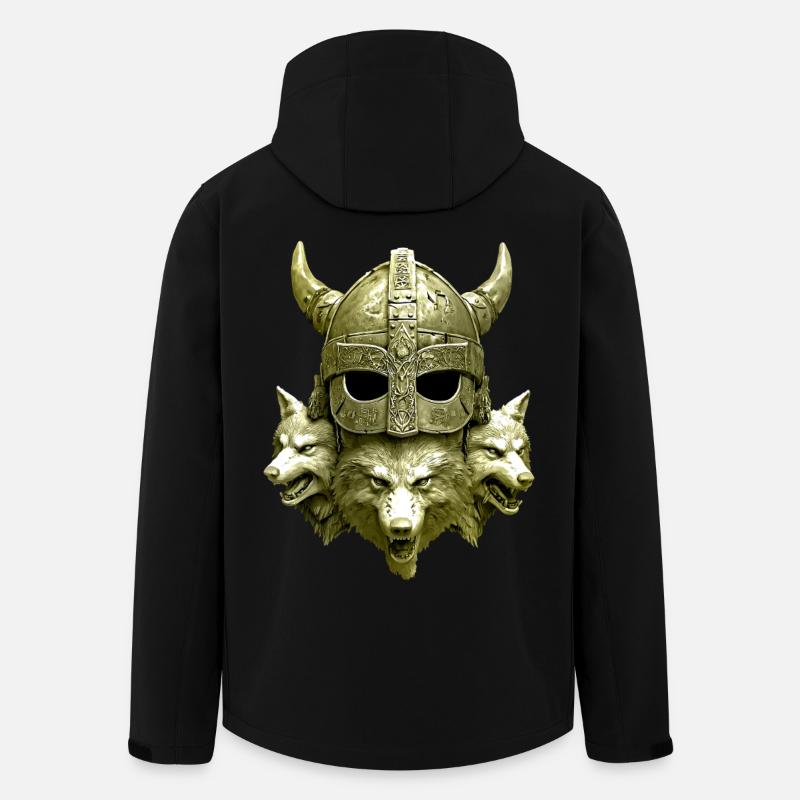 Wikinger Helm Wolf - Recycelte Männer Softshell-Jacke von Stanley/Stella - Schwarz