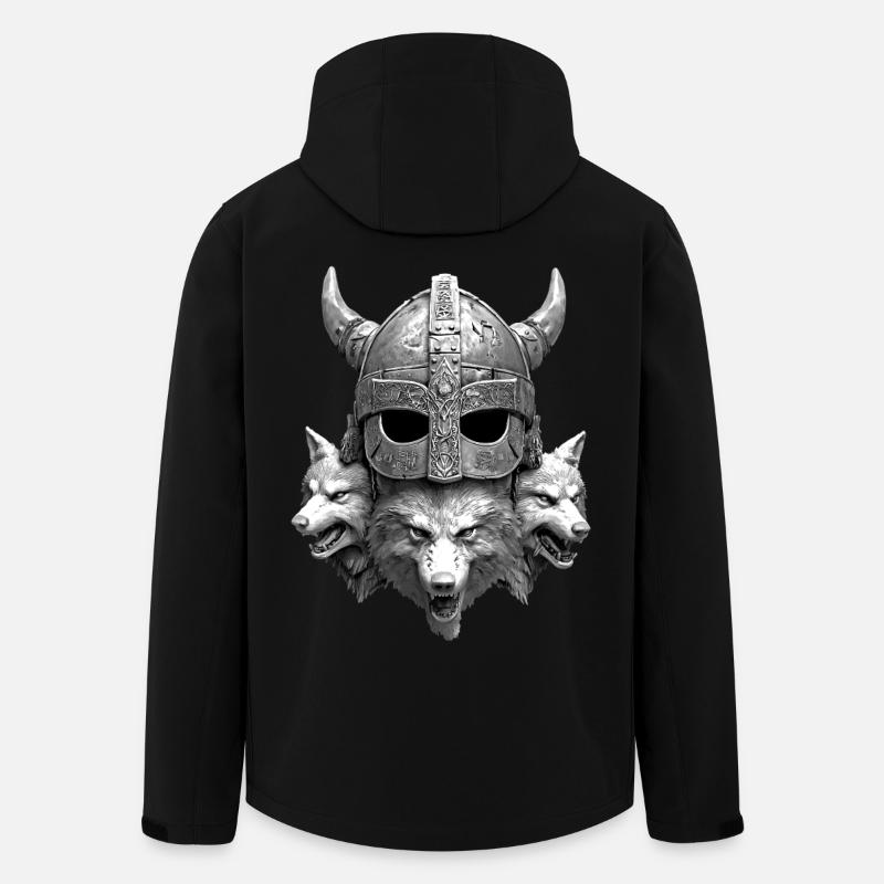 Wikinger Helm Wolf - Recycelte Männer Softshell-Jacke von Stanley/Stella - Schwarz