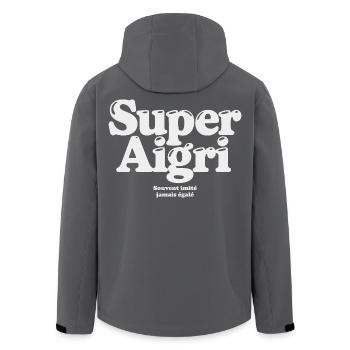 Super Aigri Souvent imité jamais égalé humour  - Veste softshell homme en polyester recyclé Stanley/Stella - noir - Dos - AI Model Male 185 light (185cm)