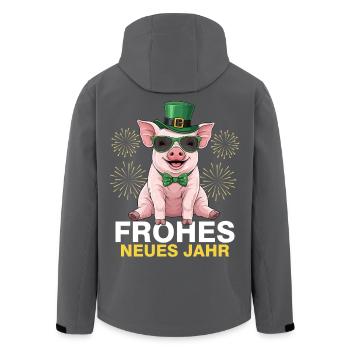 Bonne Année Cochon Porte-Bonheur - Veste softshell homme en polyester recyclé Stanley/Stella - noir - Dos - AI Model Male 185 light (185cm)