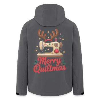 Merry Quiltmas Couture festive Père Noël Noël - Veste softshell homme en polyester recyclé Stanley/Stella - noir - Dos - AI Model Male 185 light (185cm)