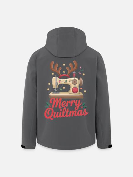 Merry Quiltmas Couture festive Père Noël Noël - Veste softshell homme en polyester recyclé Stanley/Stella - noir
