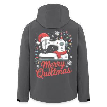 Merry Quiltmas Couture festive Père Noël Noël - Veste softshell homme en polyester recyclé Stanley/Stella - noir - Dos - AI Model Male 185 light (185cm)