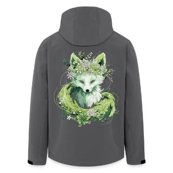 Kitsune Fuchs Boho Blumen Natur - Recycelte Männer Softshell-Jacke von Stanley/Stella - Schwarz - Hinten - AI Model Male 185 light (185cm)