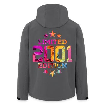 LIMITED EDITION 2001 25. GEBURTSTAG - Recycelte Männer Softshell-Jacke von Stanley/Stella - Schwarz - Hinten - AI Model Male 185 light (185cm)