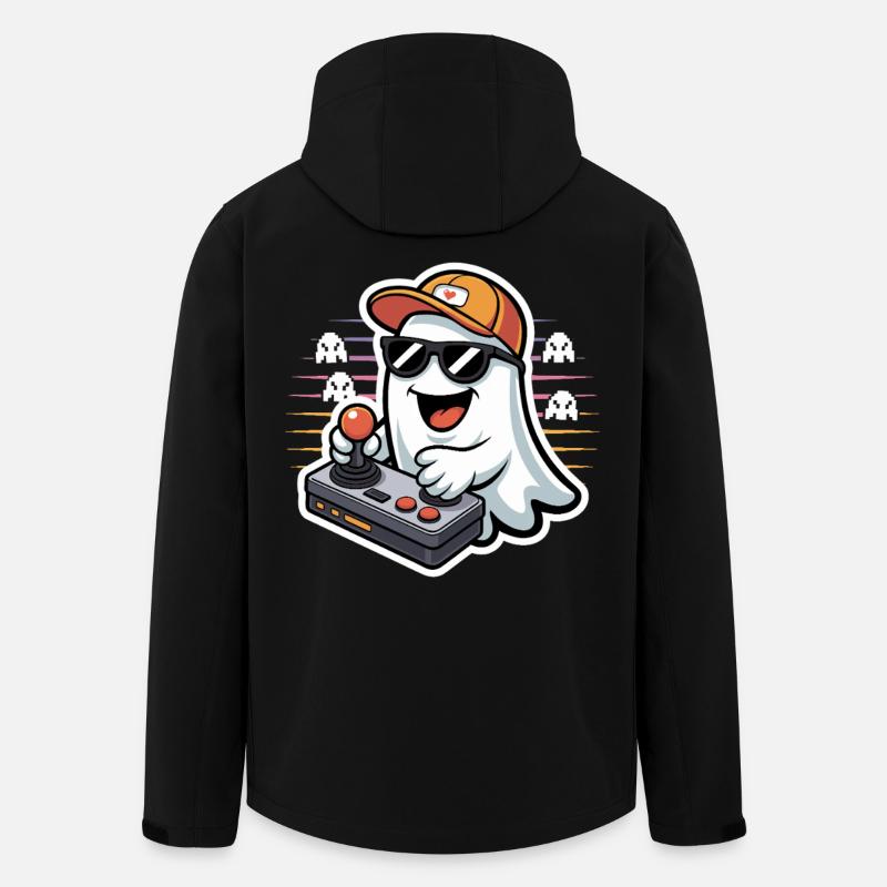 Retro Gamer Halloween Geist - Recycelte Männer Softshell-Jacke von Stanley/Stella - Schwarz