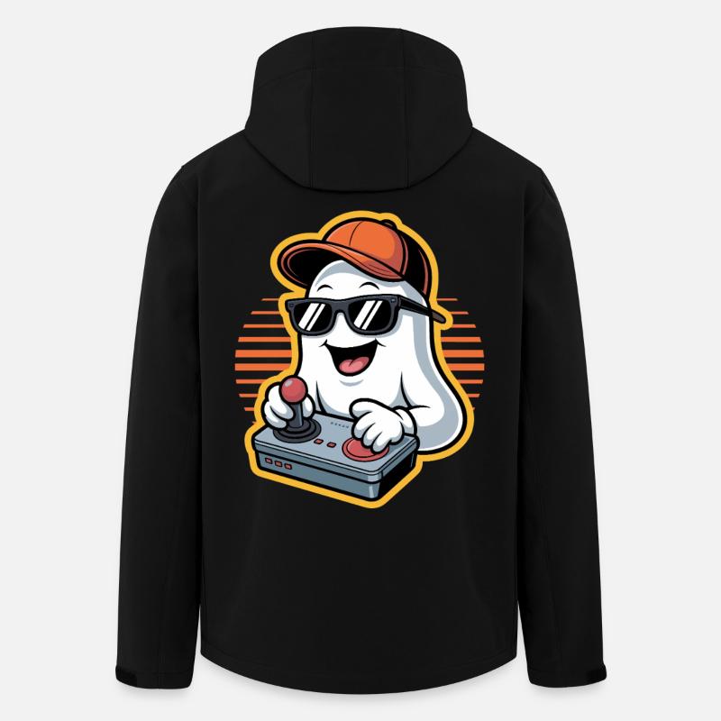 Retro Gamer Halloween Geist - Recycelte Männer Softshell-Jacke von Stanley/Stella - Schwarz