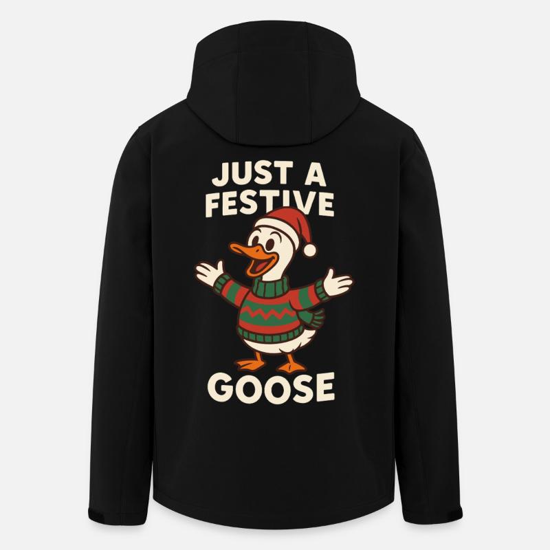 Just A Festive Christmas Goose - Men’s Recycled Softshell Jacket by Stanley/Stella - black
