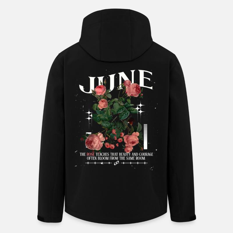 Geburtsblumen Geburtsblume Juni Rose - Recycelte Männer Softshell-Jacke von Stanley/Stella - Schwarz