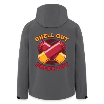Tontaubenschießen Shell Out Break Out - Recycelte Männer Softshell-Jacke von Stanley/Stella - Schwarz - Hinten - AI Model Male 185 light (185cm)