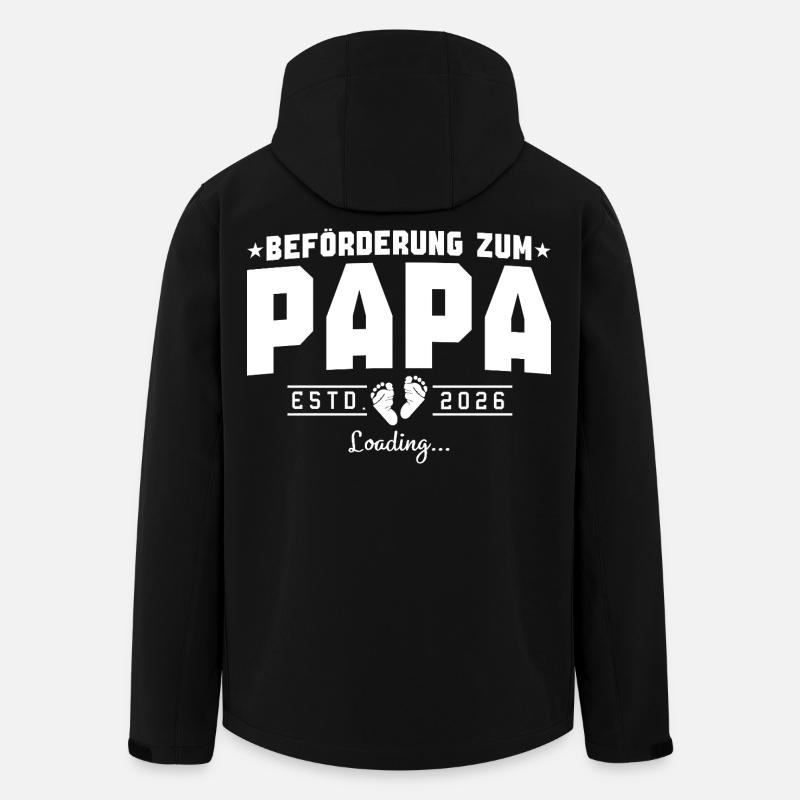 Papa 2026 loading Werdender Vater - Recycelte Männer Softshell-Jacke von Stanley/Stella - Schwarz
