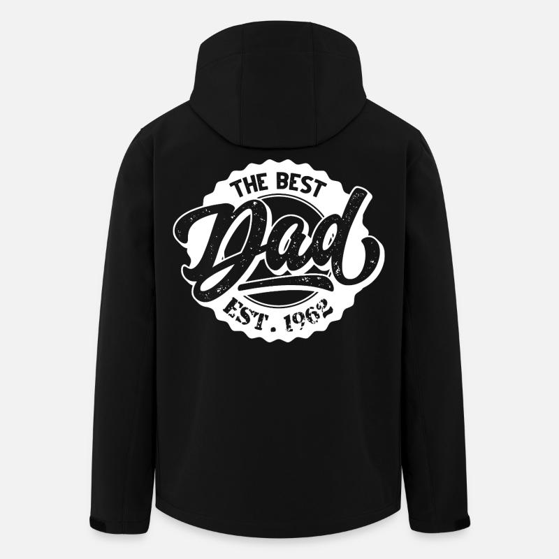 Le meilleur papa EST 1962 - Veste softshell homme en polyester recyclé Stanley/Stella - noir