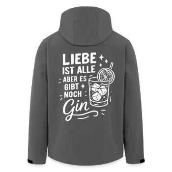 Love is all, but there's still gin - Men’s Recycled Softshell Jacket by Stanley/Stella - black - Back - AI Model Male 185 light (185cm)