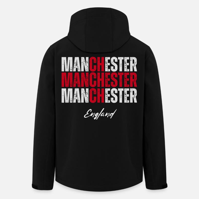 Manchester England, British Pride - Men’s Recycled Softshell Jacket by Stanley/Stella - black