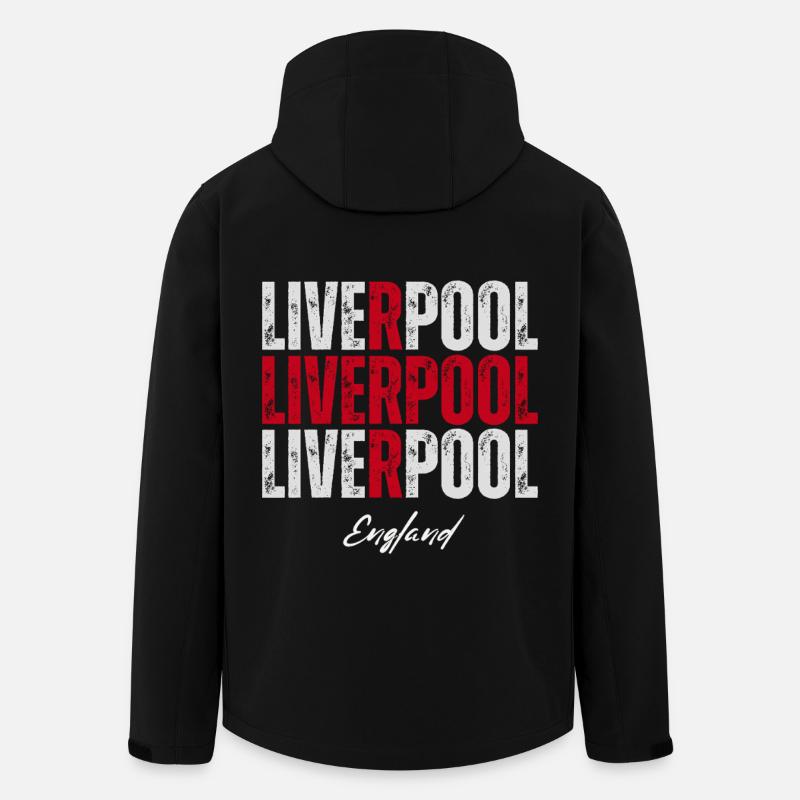 Liverpool England, English Pride - Men’s Recycled Softshell Jacket by Stanley/Stella - black