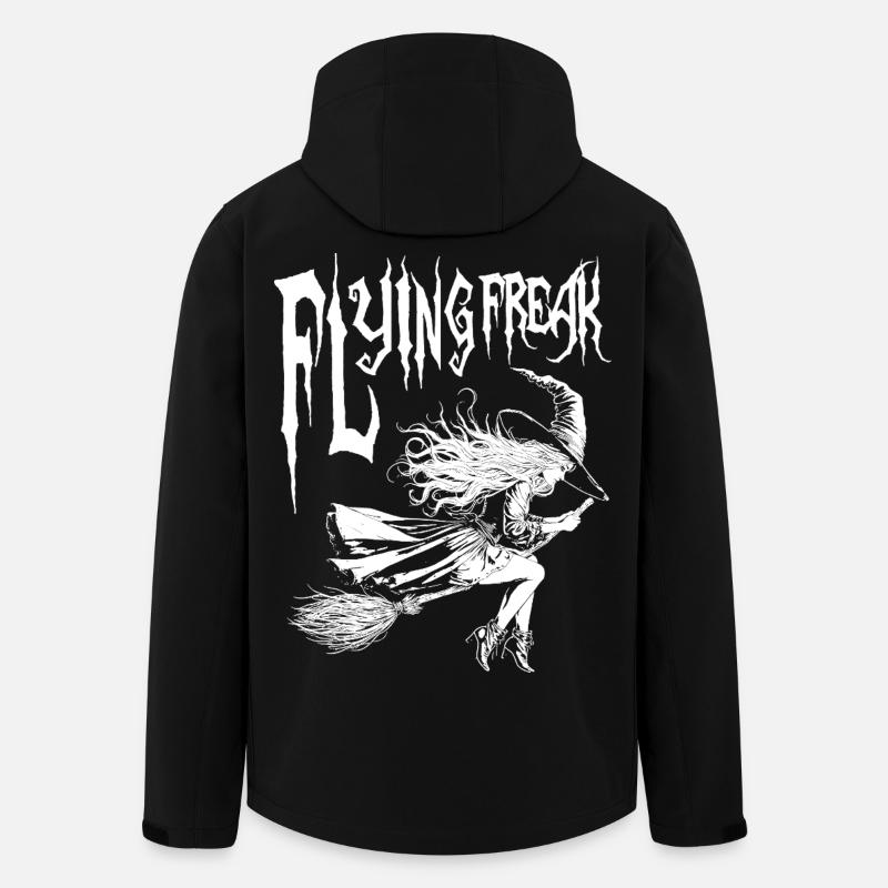 Flying Freak Witch Blanc Design - Veste softshell homme en polyester recyclé Stanley/Stella - noir