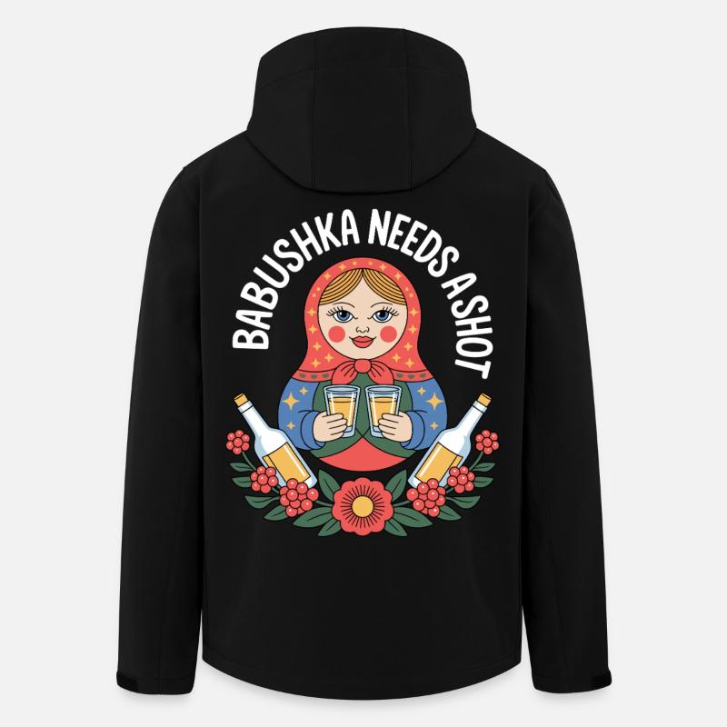 Babouchka avec motif Shot - Veste softshell homme en polyester recyclé Stanley/Stella - noir