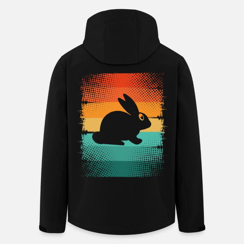 Rabbit silhouette on rainbow ribbons - Men’s Recycled Softshell Jacket by Stanley/Stella - black