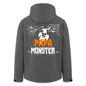 Papa Monster Halloween Kostüm mit Geist Spinne Top - Recycelte Männer Softshell-Jacke von Stanley/Stella - Schwarz - Hinten - AI Model Male 185 light (185cm)
