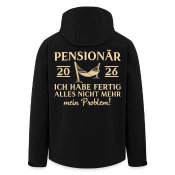 Pensionär 2026 Hängematte - Pension Abschied - Recycelte Männer Softshell-Jacke von Stanley/Stella - Schwarz - Hinten - AI Model Male 185 light (185cm)