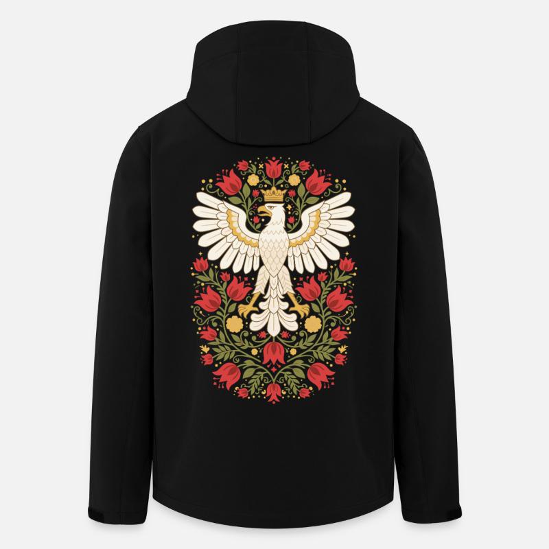 Polnischer Adler Volksblumenkunst - Recycelte Männer Softshell-Jacke Discoverer von Stanley/Stella - Schwarz