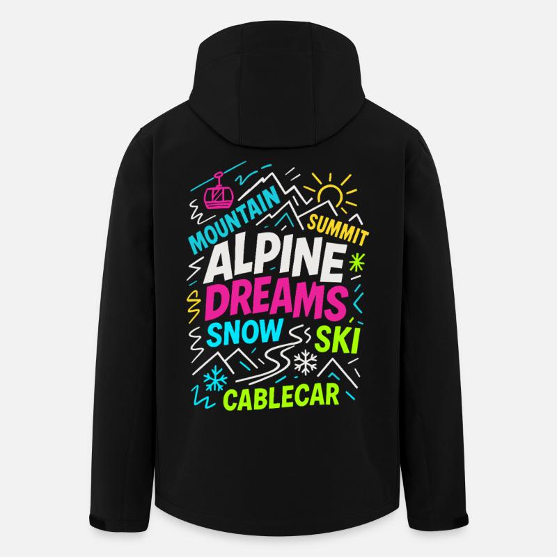 Alpine Dreams | Winter Ski Design - Men’s Recycled Softshell Jacket by Stanley/Stella - black