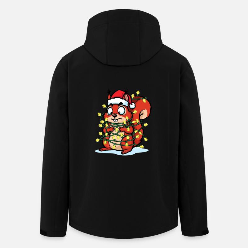 Écureuil à la lumière de Noël - Veste softshell homme en polyester recyclé Stanley/Stella - noir