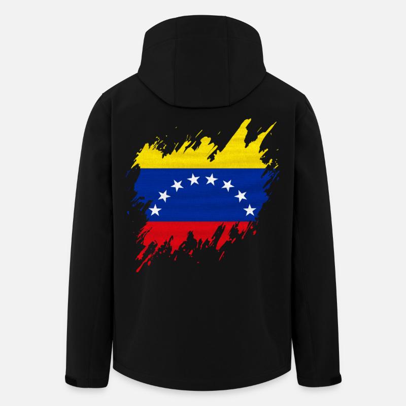 Drapeau du Venezuela, style déchiré - Veste softshell homme en polyester recyclé Stanley/Stella - noir