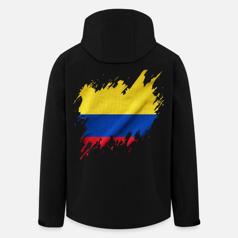 Drapeau de la Colombie, style déchiré - Veste softshell homme en polyester recyclé Stanley/Stella - noir