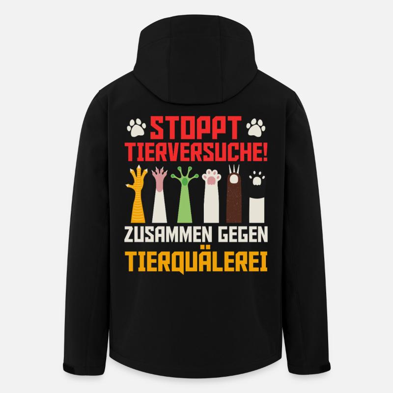 Tierschutz STOPPT TIERVERSUCHE LUSTIG - Recycelte Männer Softshell-Jacke von Stanley/Stella - Schwarz