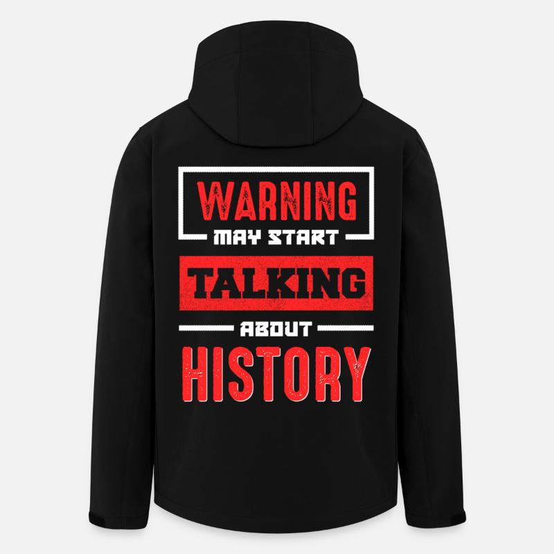 Warning History Talk Now - Men’s Recycled Softshell Jacket by Stanley/Stella - black