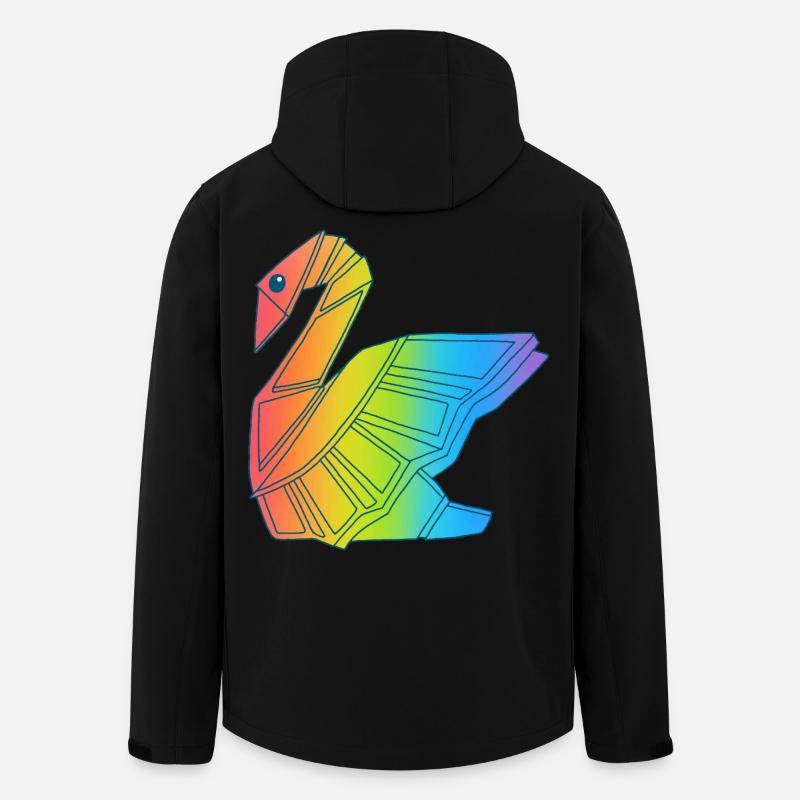 Regenbogen-Schwan - Recycelte Männer Softshell-Jacke von Stanley/Stella - Schwarz