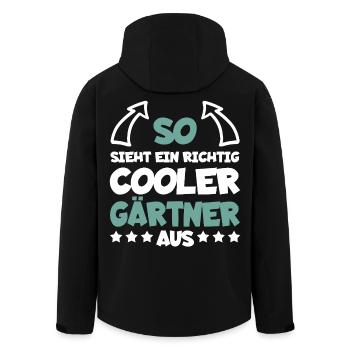 Really Cool Gardener Funny Saying Gift - Men’s Recycled Softshell Jacket by Stanley/Stella - black - Back - AI Model Male 185 light (185cm)