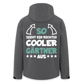 Really Cool Gardener Funny Saying Gift - Men’s Recycled Softshell Jacket by Stanley/Stella - anthracite - Back - AI Model Male 185 light (185cm)