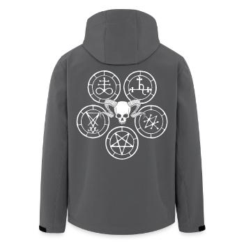 Crâne de démon blanc et symboles ésotériques - Veste softshell homme en polyester recyclé Stanley/Stella - noir - Dos - AI Model Male 185 light (185cm)