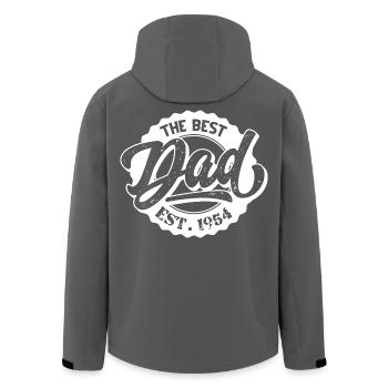 The Best Dad EST 1954 - Men’s Recycled Softshell Jacket by Stanley/Stella - black - Back - AI Model Male 185 light (185cm)