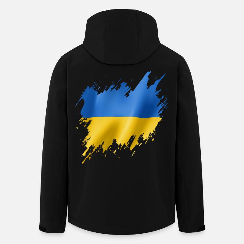 Drapeau de l’Ukraine, style déchiré - Veste softshell homme en polyester recyclé Stanley/Stella - noir