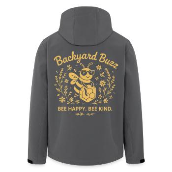 Backyard Buzz Bee Happy Bee Child - Men’s Recycled Softshell Jacket by Stanley/Stella - black - Back - AI Model Male 185 light (185cm)
