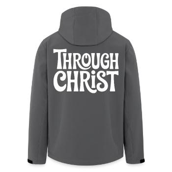 Trough Christ Jesus Christen Glaube - Recycelte Männer Softshell-Jacke von Stanley/Stella - Schwarz - Hinten - AI Model Male 185 light (185cm)