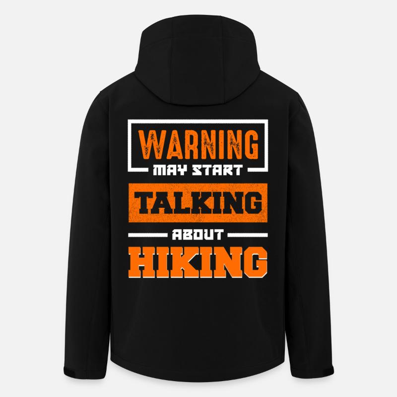 Warning May Start Talking Hiking - Men’s Recycled Softshell Jacket by Stanley/Stella - black