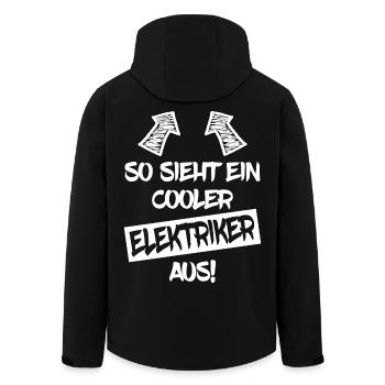 Cool Electrician Funny Saying Gift - Men’s Recycled Softshell Jacket by Stanley/Stella - black - Back - AI Model Male 185 light (185cm)