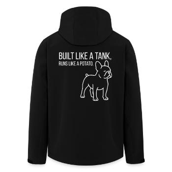 Kurze Nase, große Klappe – Französische Bulldogge - Recycelte Männer Softshell-Jacke von Stanley/Stella - Schwarz - Hinten - AI Model Male 185 light (185cm)