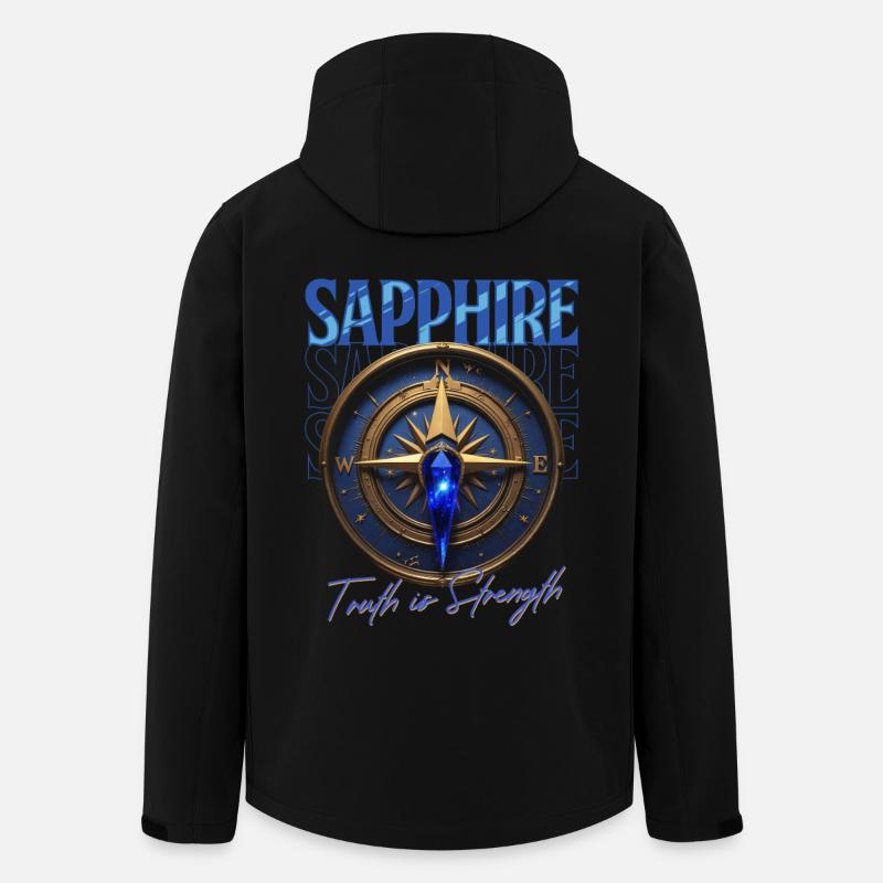 Pierre de naissance Septembre Saphir - Veste softshell homme en polyester recyclé Stanley/Stella - noir