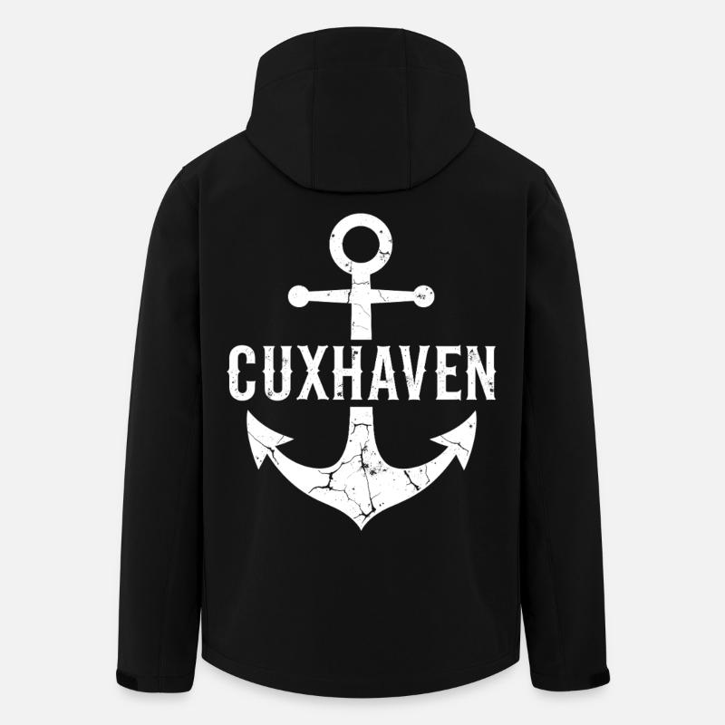 Anker Cuxhaven Nordsee - Recycelte Männer Softshell-Jacke von Stanley/Stella - Schwarz