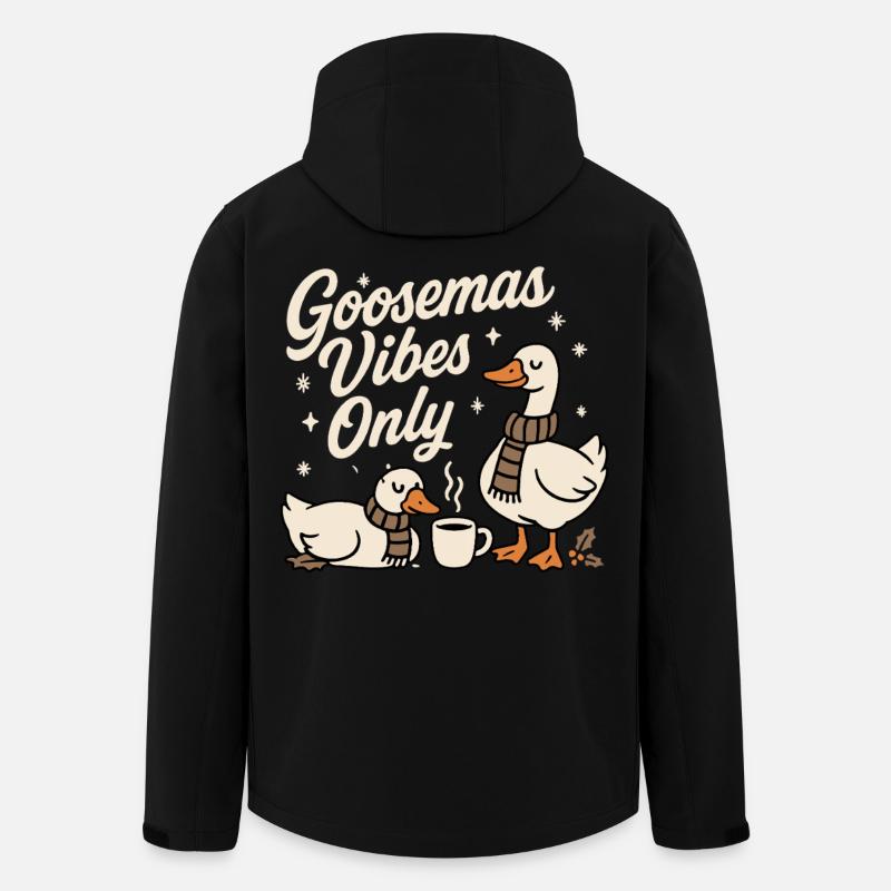 Goosemas Vibes Only Christmas Goose - Men’s Recycled Softshell Jacket by Stanley/Stella - black