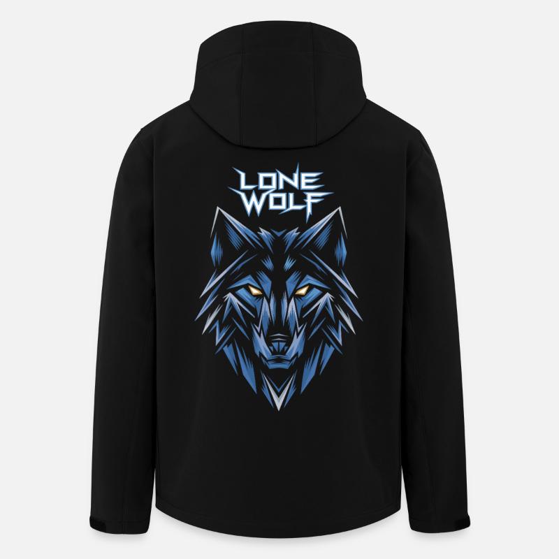 Lone Wolf Eisgeometrie Logo - Recycelte Männer Softshell-Jacke von Stanley/Stella - Schwarz