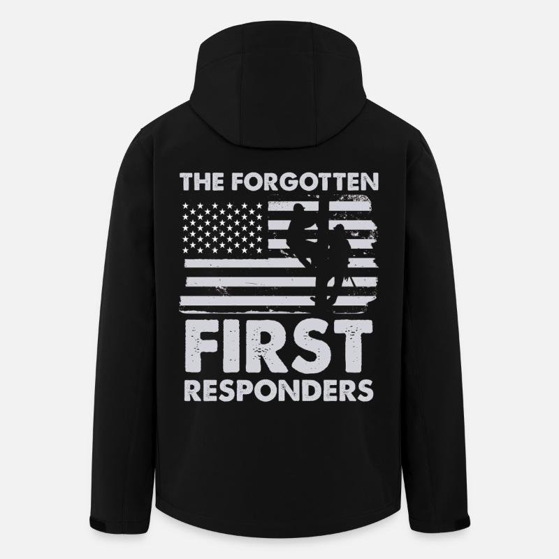 Forgotten First Responders Flag - Men’s Recycled Softshell Jacket by Stanley/Stella - black