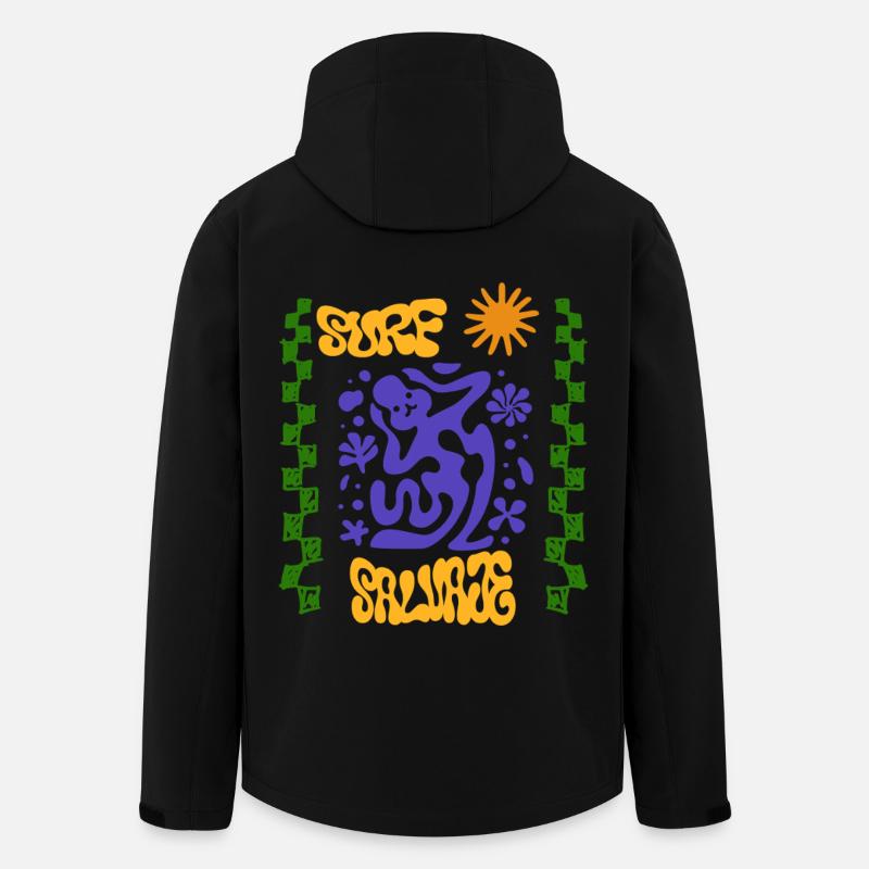 Surf psychédélique Salvaje - Veste softshell homme en polyester recyclé Stanley/Stella - noir