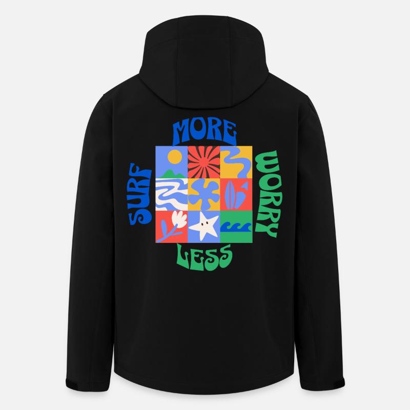 Surf More Worry Less - Men’s Recycled Softshell Jacket by Stanley/Stella - black