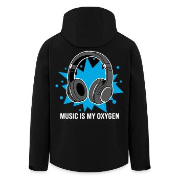 Music Is My Oxygen – Headphones Vibes - Veste softshell homme en polyester recyclé Stanley/Stella - noir - Dos - AI Model Male 185 light (185cm)